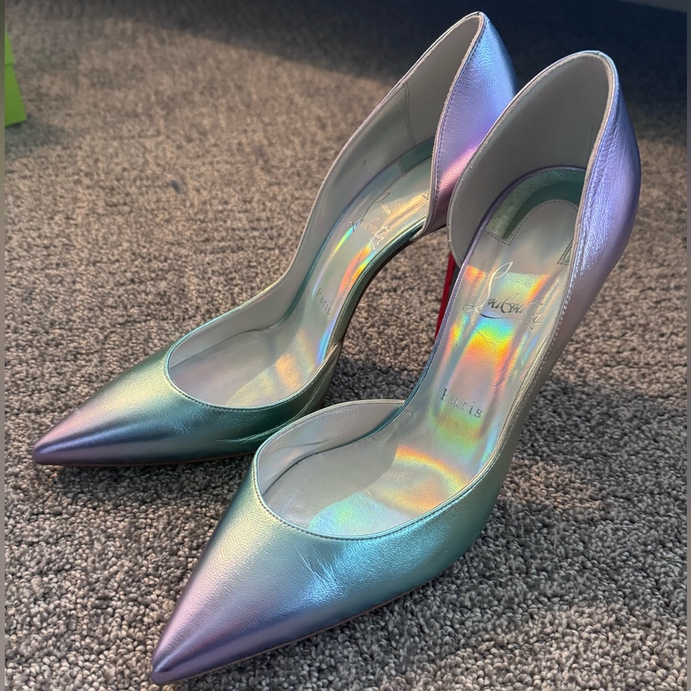 Christian Louboutin Iriza Leather Heels - Iridescent- Size 41